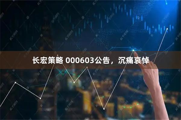 长宏策略 000603公告，沉痛哀悼