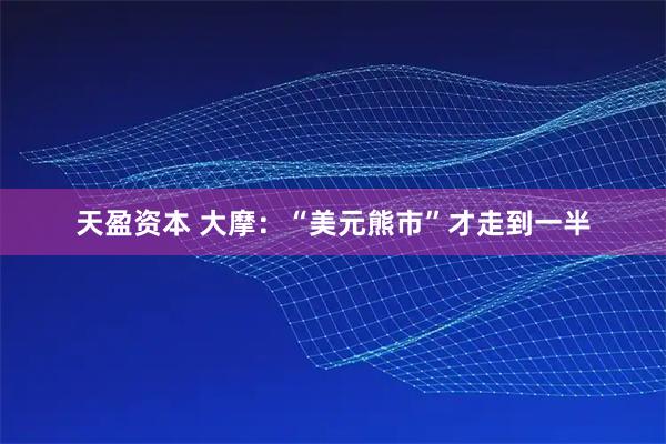 天盈资本 大摩：“美元熊市”才走到一半